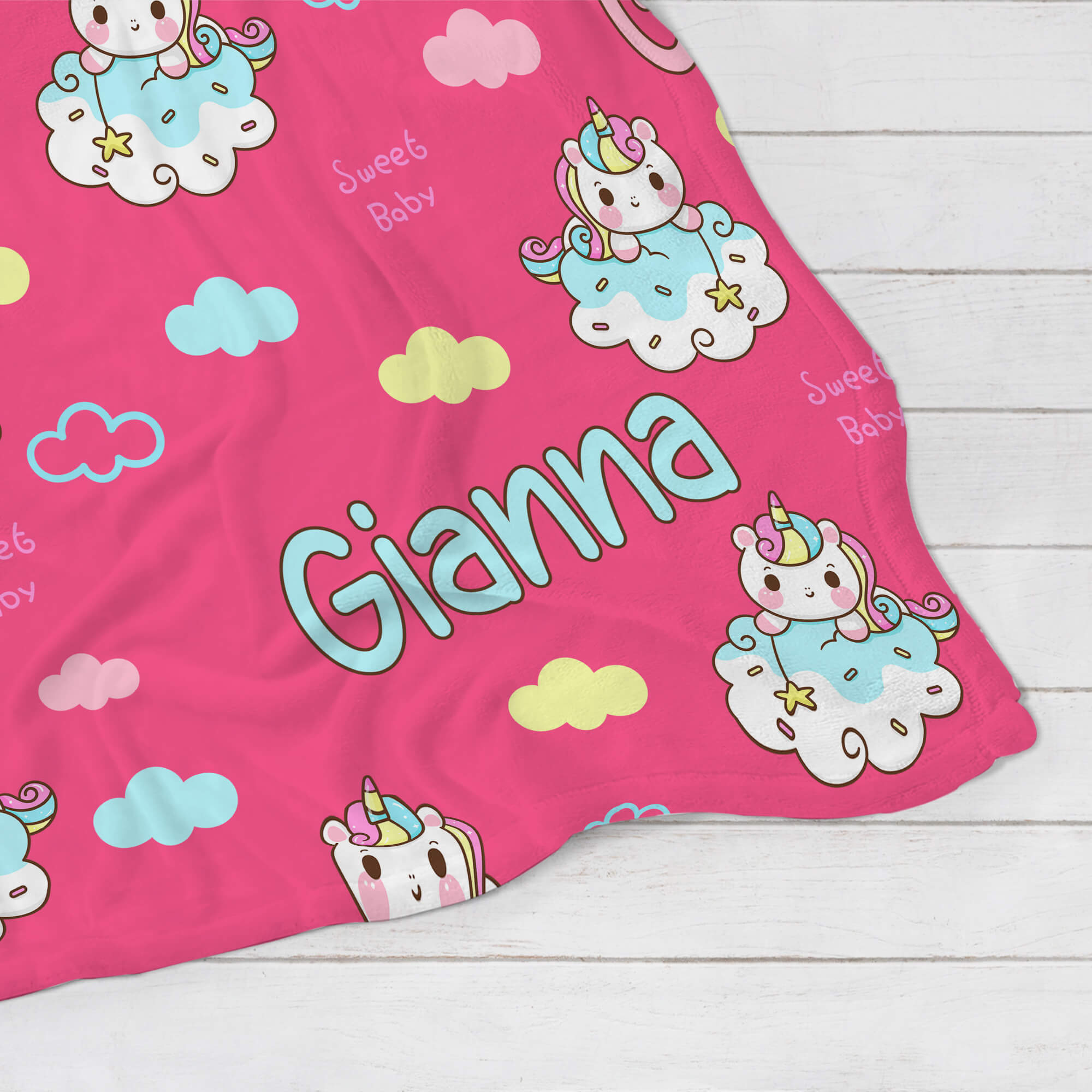 Personalized Baby Blanket - Sweet Unicorn