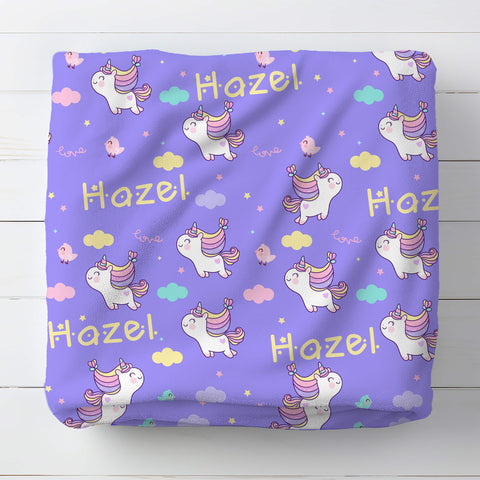 Personalized Baby Blanket - Unicorn Love