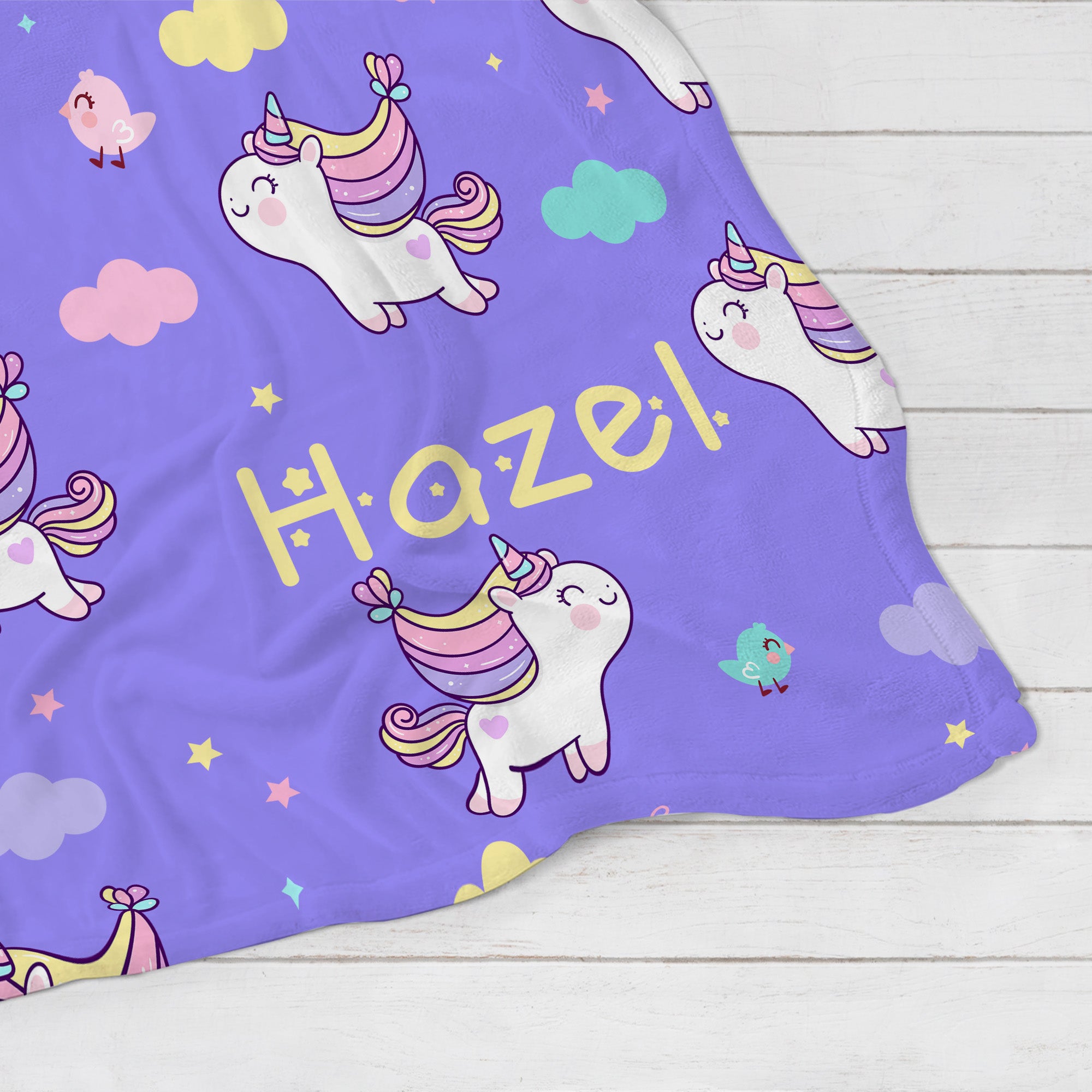 Personalized Name Blanket - Unicorn Love