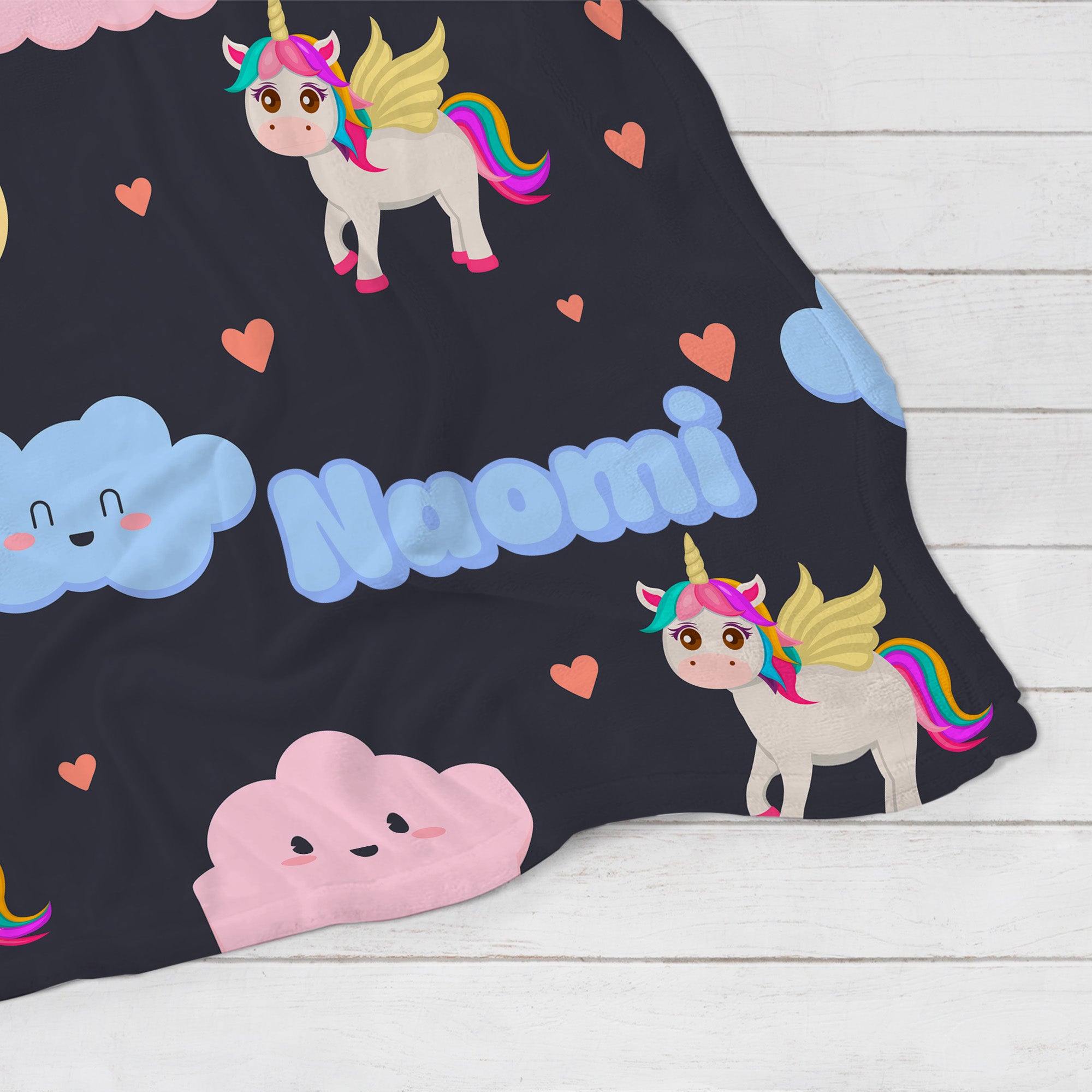 Personalized Name Blanket - Unicorn Moon