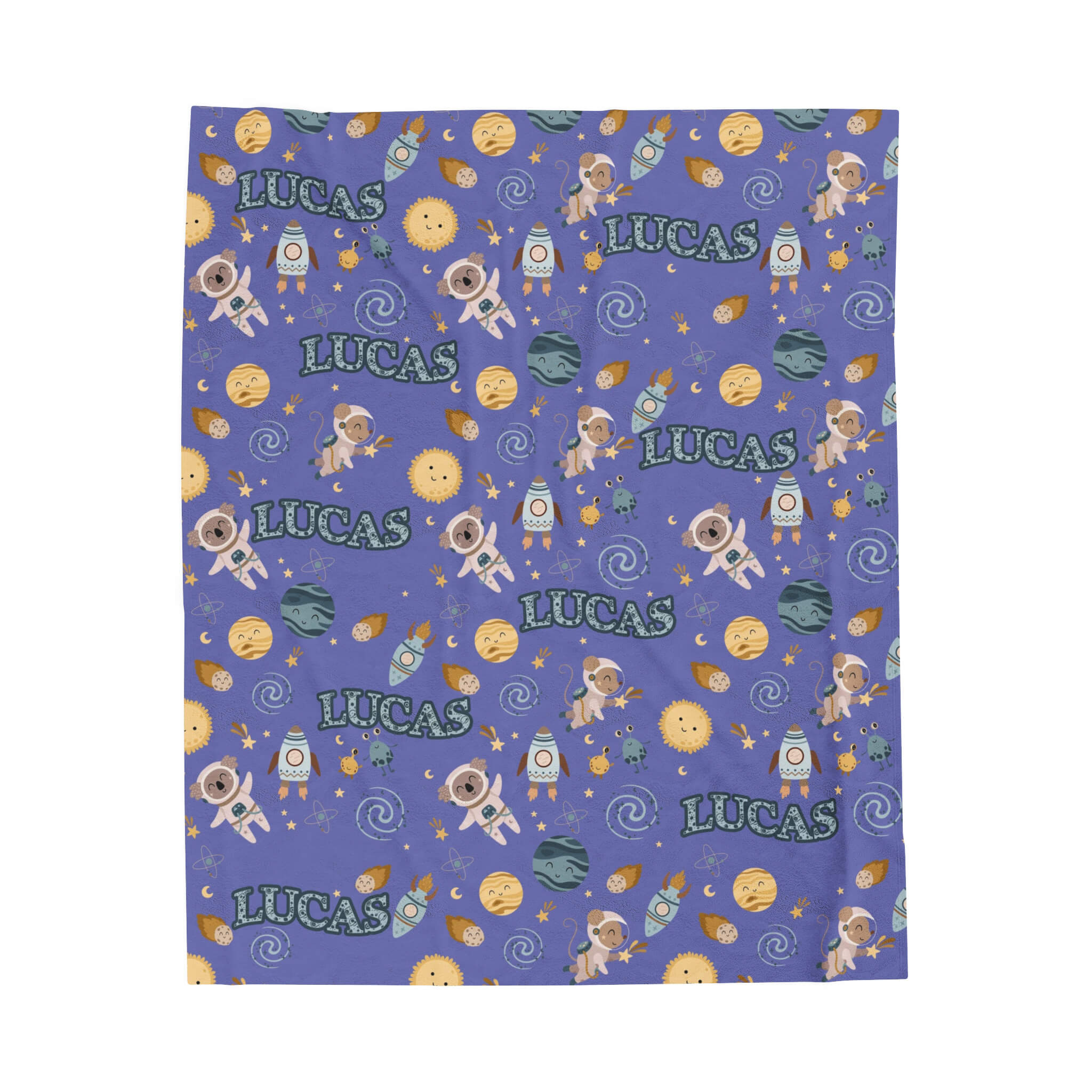 Personalized Baby Blanket - Animals and Planets