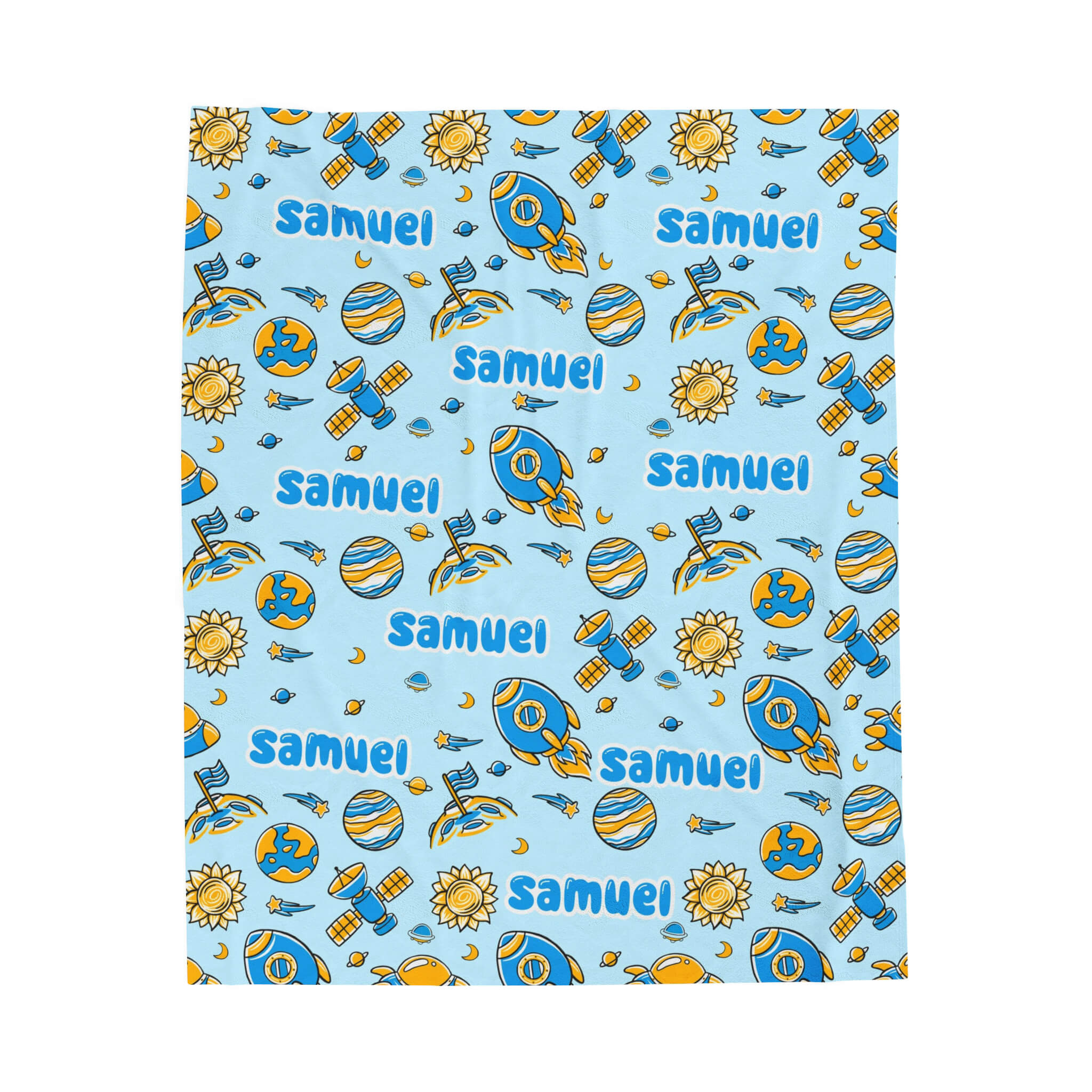 Personalized Baby Blanket - Blue Space