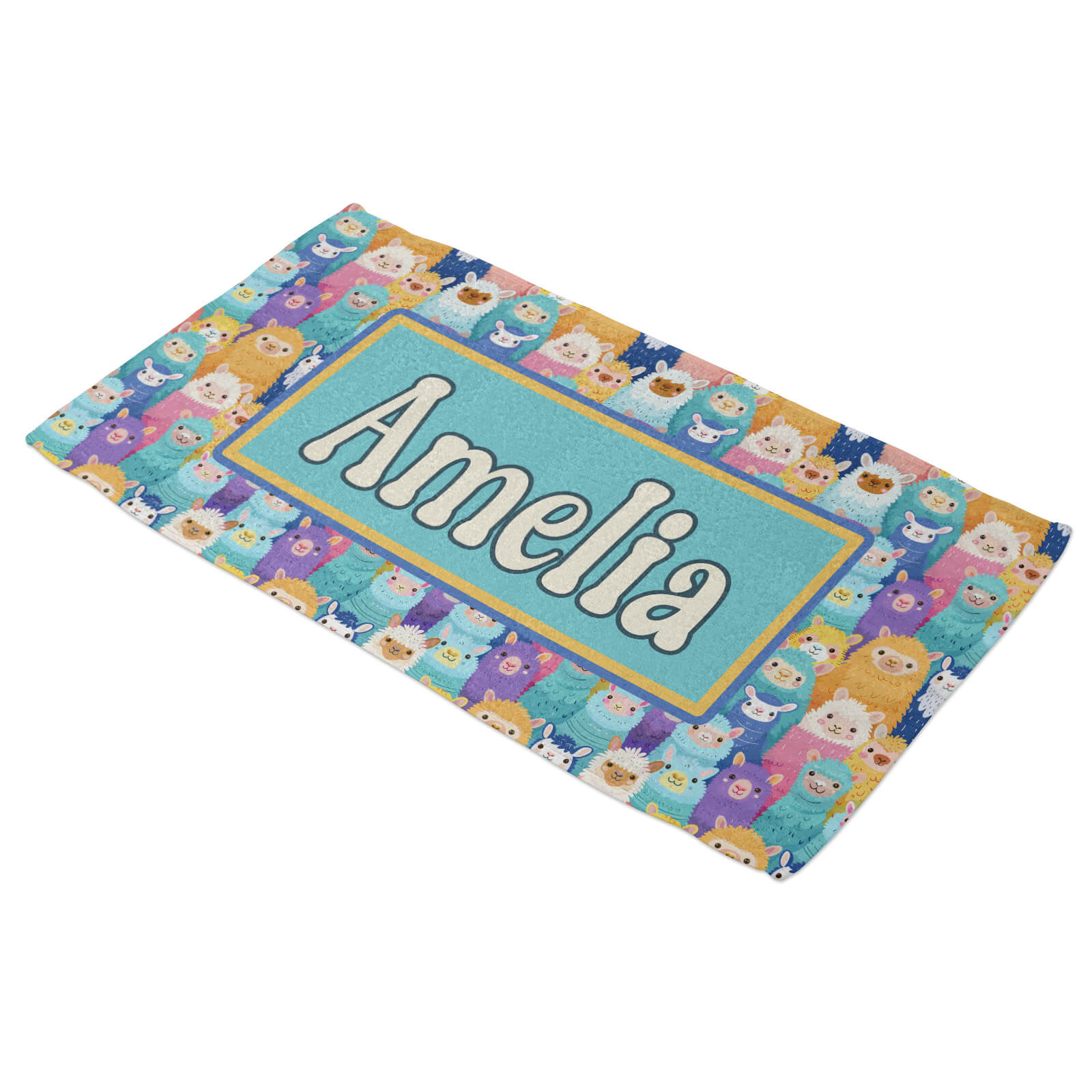 Personalized Beach Towel - Alpacas