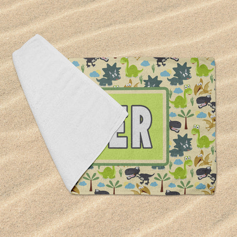 Personalized Beach Towel - Friendly Dinosaurs